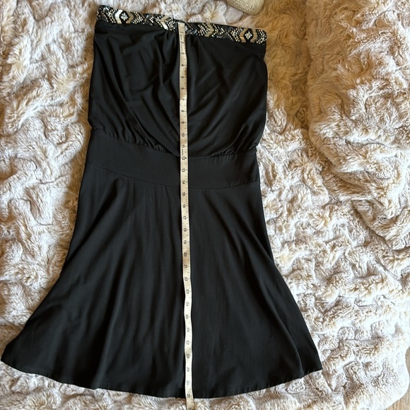 White House Black Market Dress Blouson Cocktail Embellished Strapless XS - Picture 9 of 10